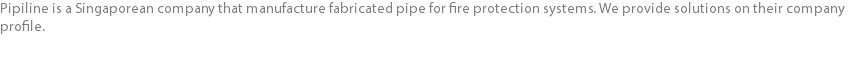 Pipiline is a Singaporean company that manufacture fabricated pipe for fire protection systems. We provide solutions on their company profile.